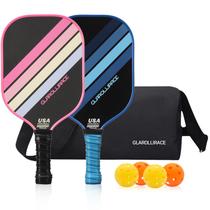 Conjunto de 2 Raquetes de Pickleball Glarollirace em Fibra de Vidro com Bolsa