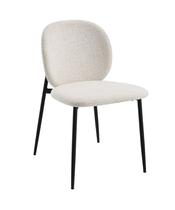 Conjunto de 2 sillas laterales Acme Klaus en bouclé blanco y negro Conjunto de 2 sillas laterales Acme Klaus en bouclé blanco y negro