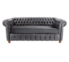 Conjunto de 2 Sofás Chesterfield Luiz XV 2,00M Suede Cinza Chumbo sala de estar/recepção/ barbearia Conjunto de 2 Sofás Chesterfield Luiz XV 2,00M Suede Cinza Chumbo sala de estar/recepção/ barbearia