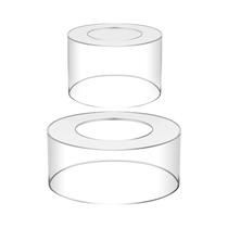 Conjunto de 2 Suportes para Bolo Acrílicos Transparentes Empilháveis Conjunto de 2 Suportes para Bolo Acrílicos Transparentes Empilháveis