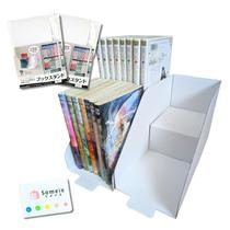 Conjunto de 2 suportes para livros Someie, branco, dobrável, de papelão