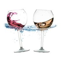 Conjunto de 2 taças de vinho flutuantes BubbleWally de 530 ml à prova de estilhaçamento