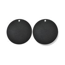 Conjunto De 2 Tapetes De Silicone Antiderrapantes, Resistentes Ao Calor, Porta-copos Redondos,