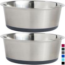 Conjunto de 2 tigelas de aço inoxidável Pet Bowls Gorilla Grip