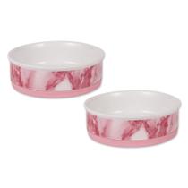 Conjunto de 2 Tigelas para Pets de Cerâmica Bone Dry Mármore Antiderrapante 19x6 cm