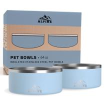 Conjunto de 2 tigelas Pet Bowls ALPINE de aço inoxidável 1900 ml, azul celeste