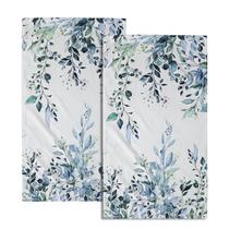 Conjunto de 2 toalhas de mão Giwawa Blue Eucalyptus para banheiro Conjunto de 2 toalhas de mão Giwawa Blue Eucalyptus para banheiro