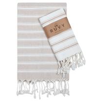 Conjunto de 2 toalhas de mão Ruvy Home Basics de algodão turco bege