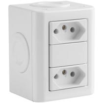 Conjunto de 2 Tomadas 2P+T Lizflex 20A 250V Branco Tramontina Conjunto de 2 Tomadas 2P+T Lizflex 20A 250V Branco Tramontina