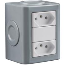 Conjunto De 2 Tomadas 2p+t Tramontina Lizflex Branco 10 A 250 V Com Acabamento Brilhante