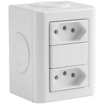 Conjunto De 2 Tomadas 2p+t Tramontina Lizflex Branco 10 A 250 V