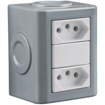 Conjunto De 2 Tomadas 2p+t Tramontina Lizflex Branco 20 A 250 V Com Acabamento Brilhante