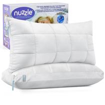 Conjunto de 2 Travesseiros Nuzzle Queen Size Ajustáveis e Firmes com Resfriamento