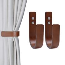 Conjunto de 2 unidades de cortina OCIOLI de madeira natural montadas na parede em forma de U Conjunto de 2 unidades de cortina OCIOLI de madeira natural montadas na parede em forma de U