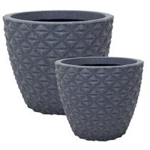 Conjunto de 2 vasos cone diamante em tamanho diferente 35x39 e 40x50 em Polietileno para plantas grandes coqueiros frutíferas tratamento UV