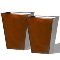 Conjunto de 2 Vasos de Aço Quadrados Cônicos Worth 35x46 cm