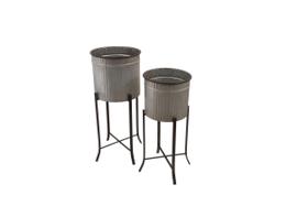 Conjunto de 2 Vasos de Ferro com Suportes 34cm/79cm Creative Co-Op