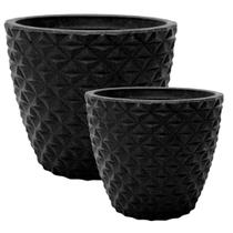 Conjunto de 2 vasos de planta cone diamante tamanhos diferentes 30x35 e 35x40 em Polietileno tratamento UV
