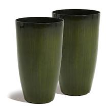 Conjunto de 2 vasos de plástico com gradiente verde Planter Worth 60 cm Conjunto de 2 vasos de plástico com gradiente verde Planter Worth 60 cm