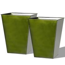 Conjunto de 2 Vasos Grandes de Metal Worth Verde 36x46 cm Conjunto de 2 Vasos Grandes de Metal Worth Verde 36x46 cm