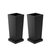 Conjunto de 2 Vasos para Plantas Externos Toriexon 61 cm Preto Antiferrugem