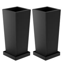 Conjunto de 2 vasos para plantas externos Toriexon 76 cm preto resistente à ferrugem