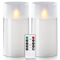 Conjunto de 2 velas LED Lamp Homemory Flameless, remotas, impermeáveis