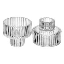 Conjunto de 2 velas Lines 6,5cm x6,5cm x5cm vidro