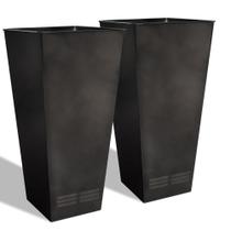 Conjunto de 2 vidros de metal vitrificado Planter Worth, 71 cm de altura, pretos Conjunto de 2 vidros de metal vitrificado Planter Worth, 71 cm de altura, pretos