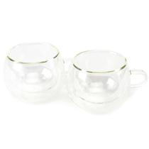 Conjunto de 2 Xícaras para Chá e Café com Dupla Parede de vidro 240 ml - Lyor