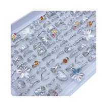 Conjunto De 20 Anéis Femininos Coloridos Com Strass Em Formato De Flor E Coração Vazado Joias De