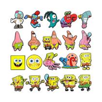 Conjunto De 20 Berloques De PVC Do Bob Esponja Para Sandálias E Chinelos, Acessórios DIY Conjunto De 20 Berloques De PVC Do Bob Esponja Para Sandálias E Chinelos, Acessórios DIY