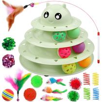 Conjunto de 20 peças Cat Toys UPSKY Roller Ball Feather Mice