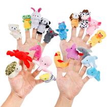 Conjunto de 20 peças Finger Puppets Ouros Cartoon Animal Soft Velvet Conjunto de 20 peças Finger Puppets Ouros Cartoon Animal Soft Velvet