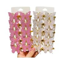 Conjunto De 20 Presilhas De Cabelo Femininas Modernas E Brilhantes Com Borboletas Para Uso Diário E Conjunto De 20 Presilhas De Cabelo Femininas Modernas E Brilhantes Com Borboletas Para Uso Diário E