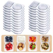 Conjunto de 20 recipientes para lanches - ofuscados, reutilizáveis com tampas