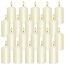 Conjunto de 20 velas Ivory Pillar de 5x10cm - sem perfume e sem fumaça Conjunto de 20 velas Ivory Pillar de 5x10cm - sem perfume e sem fumaça