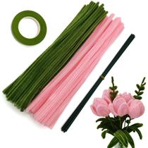 Conjunto de 200 Limpadores de Cachimbo Clamecy - Cores Rosa e Verde Oliva