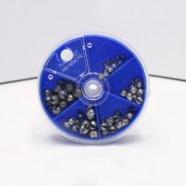 Conjunto De 205 Peças De Pesos De Chumbo Para Pesca Em Caixa Azul, Incluindo Pesos Tipo Split Shot,