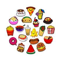 Conjunto De 20PCS De Charms De PVC Para Sapatos Da Série French Frie Para Clogs, Bolsas, Sandálias E