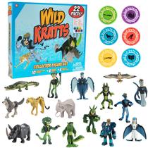 Conjunto de 22 Bonecos Wild Kratts - Com Chris e Martin