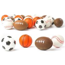 Conjunto de 24 bolas esportivas de estresse Neliblu Soccer Basketball Conjunto de 24 bolas esportivas de estresse Neliblu Soccer Basketball