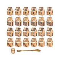Conjunto De 24 Caixas De Doces Em Forma De Casa De Natal Sacos De Papel Kraft Suprimentos Para