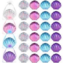 Conjunto de 24 espelhos de mão compactos Barydat Seashell com bolsa de organza Conjunto de 24 espelhos de mão compactos Barydat Seashell com bolsa de organza
