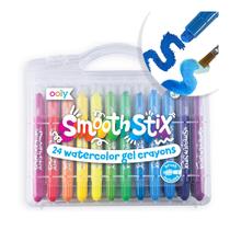 Conjunto de 24 Lápis de Cor de Gel Aquarela Oly Smooth Stix - Efeito Arco-Íris com Pincel
