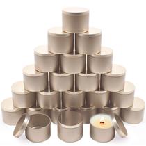 Conjunto de 24 latas de vela YJHSS de 120 ml de ouro champanhe fosco premium