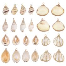 Conjunto de 24 piezas Charm SUNNYCLUE con 6 estilos de conchas marinas electrochapadas