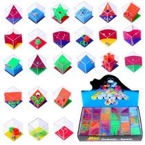Conjunto de 24 Quebra-Cabeças Mini Cube Wekity 3D - Maze Ball e Labirintos