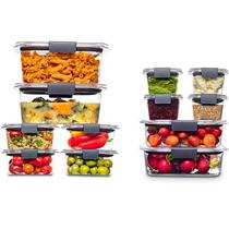 Conjunto de 24 Recipientes de Armazenamento de Alimentos Rubbermaid Brilliance Conjunto de 24 Recipientes de Armazenamento de Alimentos Rubbermaid Brilliance