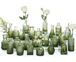 Conjunto de 24 Vasos Mini de Vidro Verde Vintage SUPMIND Conjunto de 24 Vasos Mini de Vidro Verde Vintage SUPMIND